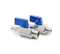 ZZCYLIUXY Valvola a sfera maschio blu Mini SS304 da 1/8-1/4-3/8-1/2 a 7 mm, 8 mm, 10 mm, 12 mm, 12,7 mm, 14 mm, 16 mm, 18 mm e 20 mm. Adattatore Pagoda per valvola a sfera a 2 vie. (1/2inchX12mm 103g)