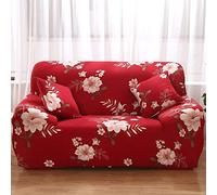 ZZDXL Copridivano 1 Posti Fiori Rossi, Bianchi Copridivani Elasticizzati Universali,Copri Divano Moderne per Soggiorno, per Proteggere Il Divano, Copridivano per Cani e Gatti