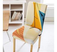 ZZDXL Coprisedia con Schienale Universale 4 Pezzi Giallo Chiaro Coprisedie Universalecopri,Coprisedia Elasticizzato,Coprisedia in Spandex,Copri Sedia Soggiorno Hotel Ristorante