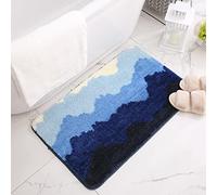 ZZDXL Tappeto Bagno Blu Sfumato Semplice Tappetino Bagno Microfibra Tappeti Bagno Assorbe Velocemente Bagno Tappetini Antivegetativo Antiscivolo Tappetino Bagno Antifatica 40X60cm