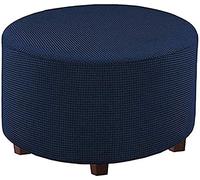ZZDXW Copri Pouf Rotondo Elasticizzato Fodera per Ottomana Copertura Ottomana Rivestimento Ottomano Pouf Rotondo Copertura per Poggiapiedi (Color : E, Size : 55-70CM)