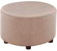 ZZDXW Copri Pouf Rotondo Elasticizzato Fodera per Ottomana Copertura Ottomana Rivestimento Ottomano Pouf Rotondo Copertura per Poggiapiedi (Color : A, Size : 25-35CM)