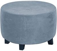ZZDXW Copri Pouf Rotondo Elasticizzato Velluto Fodera per Ottomana Copertura Ottomana Rivestimento Ottomano Pouf Rotondo Copertura per Poggiapiedi Tessuto Arredo Stampato (Color : T, Size : 75-88CM)