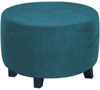 ZZDXW Copri Pouf Rotondo Elasticizzato Velluto Fodera per Ottomana Copertura Ottomana Rivestimento Ottomano Pouf Rotondo Copertura per Poggiapiedi Tessuto Arredo Stampato (Color : O, Size : 58-70CM)