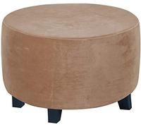 ZZDXW Copri Pouf Rotondo Elasticizzato Velluto Fodera per Ottomana Copertura Ottomana Rivestimento Ottomano Pouf Rotondo Copertura per Poggiapiedi Tessuto Arredo Stampato (Color : R, Size : 58-70CM)