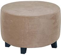 ZZDXW Copri Pouf Rotondo Elasticizzato Velluto Fodera per Ottomana Copertura Ottomano Pouf Rotondo Copertura per Poggiapiedi Tessuto Arredo Stampato (Color : W, Size : 48-55CM)