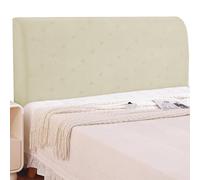 ZZDZW Copri Testata Letto Matrimoniale/Singolo/una piazza e mezza, Coprispalliera Letto Elasticizzata, Universale Copertura Copri Testiera Letto Lavabile, Headboard Cover Antipolvere(Beige,130 CM)