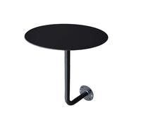 ZzERTE Tavolino Rotondo Da Parete,Tavolino Da Caffè In Ferro In Stile Industriale Vintage,Ideale Per Caffetterie,Tavolino Da Esterno,Tavolino Piccolo(Black,40cm/15.7in)