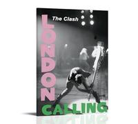 ZZFIAY The Clash London Calling, poster su tela impermeabile, anti-impronte, resistente all'usura, pittura decorativa di lunga durata e durevole, adatto per ingresso e corridoio, stile cornice, 20 x