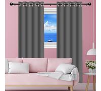 ZZGZZG Tende Termiche Isolanti per Interni 137 x 171 cm con Occhielli/Poliestere Moderne Eleganti Tenda per Soggiorno per Cameretta Bambini Finestre, Grigio Scuro