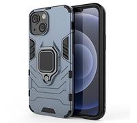ZZHAO Custodia per iPhone 13 Mini, 2 in 1 Armour Stile Resistente Hybrid Armatura Defender PC + TPU Case Cover 360° Rotante Staffa [Compatibile con Supporto Magnetico per Auto], Blu