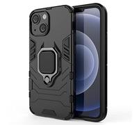 ZZHAO Custodia per iPhone 13 Mini, 2 in 1 Armour Stile Resistente Hybrid Armatura Defender PC + TPU Case Cover 360° Rotante Staffa [Compatibile con Supporto Magnetico per Auto], Nero