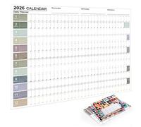 ZZHBOO 1 Calendario da Parete 2026, Planner Creativo e Minimalista, per Ufficio, Casa o Scuola, in Stile Coreano, Inglese, con Tema Morandi, Design Funzionale per la Pianificazione Annuale