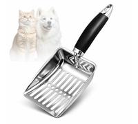 ZZHBOO 1 Pala para Arena de Gatos, Cuchara de Arena para Gatos con Mango Ergonómico, Limpieza de Caja de Arena, Herramienta de Limpieza para Mascotas, Color Plata, Tamaño 2cm