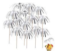 ZZHBOO 100 Bastoncini Di Zucchero Natalizi, Picchetti Da Cocktail A Fuoco D'artificio In Argento, Per Decorazioni Per Torte, Antipasti, Frutta, Dessert E Feste