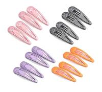 ZZHBOO 16 Fermagli per Capelli a Forma di Goccia, in Metallo con Cristalli Lucenti, Ideali per Ragazze e Bambine, Fermagli per Frangia e Ciocche Ribelli, 1cm, in Rosa e Nero