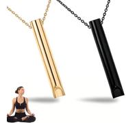 ZZHBOO 2 Collane in Acciaio Inossidabile per la Riduzione dello Stress, Gioielli per la Meditazione e la Regolazione del Respiro, Regali di Relax, 0.7 cm, in Colori Oro Rosa e Nero
