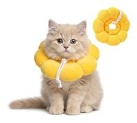 ZZHBOO One, Pet Recovery Collar, Elizabethan Cone for Cats and Dogs, Soft Fabric E-Collar, Protective Neck Cone for Post-Surgery, Wound Licking Prevention, Yellow, S