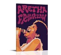 ZZHCMP Aretha FranklinMural - Poster su tela, decorazione per soggiorno, camera da letto e ufficio, antivegetativa, impermeabile, a prova di umidità, regalo per giovani, stile cornice, 20 x 30 cm