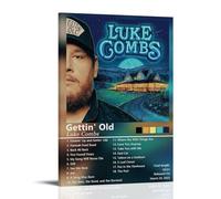 ZZHCMP Luke Combs Gettin' OldMural poster su tela decorazione per soggiorno, camera da letto e ufficio, antivegetativa, impermeabile, a prova di umidità, regalo per giovani, stile cornice, 50 x 75 cm