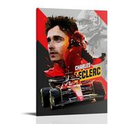 ZZHCMP Poster su tela con Charles Leclerc, decorazione per soggiorno, camera da letto e ufficio, antivegetativa, impermeabile, a prova di umidità, regalo per giovani, stile cornice, 20 x 30 cm
