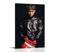 ZZHCMP Poster su tela con Charles Leclerc, decorazione per soggiorno, camera da letto e ufficio, antivegetativa, impermeabile, a prova di umidità, regalo per giovani, stile cornice, 20 x 30 cm