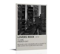 ZZHCMP Poster su tela con scritta "Lovers Rock by TV Girl", decorazione per soggiorno, camera da letto e ufficio, antivegetativa, impermeabile, a prova di umidità, regalo per giovani, stile cornice
