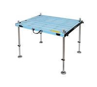 ZZHKVYUMH Piattaforma da Pesca Pieghevole Portatile ad Altezza Regolabile - Supporto da Pesca in Lega di Alluminio con capacità di carico di 1900 kg for la Banca(100x100cm)