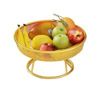 ZZHYTANG Cestino for Frutta, Rotondo Con Interno Scavato Ciotola for Frutta In Ferro Robusto Contenitore for Il Tavolino Del Salotto Di Casa(Gold)