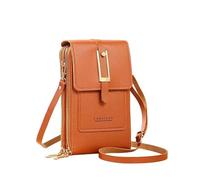 ZZHYTANG Pride Portafoglio da donna a tracolla con finestra touchscreen - Stile elegante minimalista alla moda (marrone, B)