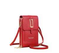 ZZHYTANG Pride Portafoglio da donna a tracolla con finestra touchscreen - Stile elegante minimalista alla moda (rosso, B)