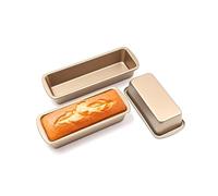 ZZHYTANG Stampo rettangolare for toast, Facile da pulire Sicurezza durevole Stampo antiaderente for toast, pane, torte, pasticcini, torta al formaggio e mousse, Set da 3