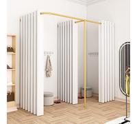 ZZJCY Camerino per Abbigliamento Portatile, Conservare Lo Spogliatoio Mobile con Supporto Stabile E Staffa in Metallo Bold, Spogliatoio Pieghevole del Centro Commerciale,Bianca,200x100x200cm