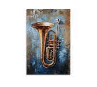 ZZJFFBSS Dipinto a olio con strumenti - Ottone e pennello - Toni metallici incontrano tecniche a olio espressive murali decorazione moderna da appendere poster artistico da appendere (60 x 90 cm)