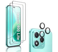 zZjoOoj 2 Pezzi Protezione Dello Schermo per Honor 400 Lite con 1 Pezzi Fotocamera Posteriore ProtectorFilm(Copertura Anello Singolo in Metallo Vetro Temperato 9H) HD Trasparente