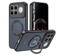 zZjoOoj 360° Girevole Supporto Cover per XIAOMI POCO F8 Ultra [Stabile CD Anello Supporto ] Traslucida Opaco Retro Antiurto Cellulare Custodia,Antiurto, Anti-Graffio (Nero)