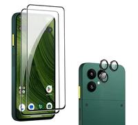 zZjoOoj Confezione da 2 pellicole protettive compatibili con Fairphone 6 per vetro temperato con 3 pezzi di protezione individuale in metallo e senza bolle, antigraffio