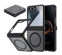 zZjoOoj Cover Magnetica per Samsung Galaxy Z Flip 7 Compatibile con MagSafe with Hinge,Custodia Per Galaxy Z Flip 7 Traslucida Opaca Case Ultra-Sottile Silicone Anti-Scivolo Resistente ai Graffi, Nero