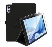 zZjoOoj Cover Per Blackview Mega2/ ODEA A12 / TECLAST T60 Plus 12 Pollici Tablet con 1 Pezzi Pellicola Vetro Temperat, Ultra Sottile,Custodia in Pelle PU Premium con Funzione Leggio Verticale,Nero