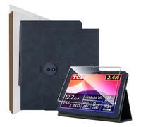 zZjoOoj Cover Per TCL Tab A1 Plus Tablet 12.2 Pollici Tablet con 1 Pezzi Pellicola Vetro Temperat, Ultra Sottile,Custodia in Pelle PU Premium con Funzione Leggio Verticale,Blu scuro