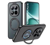 zZjoOoj Cover per XIAOMI Redmi Note 15 Pro Plus 5G/POCO M8 Pro 5G [Stabile CD Anello Supporto ],Traslucida Opaco Retro Antiurto Cellulare Custodia (Nero)