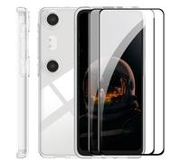 zZjoOoj Custodia compatibile con Xreal Beam Pro + [2 pezzi] Pellicola protettiva in vetro temperato, custodia in silicone premium TPU di alta qualità (trasparente)