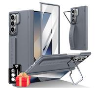 zZjoOoj Custodia per Samsung Galaxy Z Fold 7,con supporto e Pellicola Protettiva Frontale, con Magnetic Hinge Protection & Grip Strength Band,Protezione Completa, per Galaxy Z Fold 7,Grey