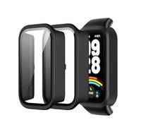zZjoOoj Custodia per Xiaomi Smart Band 9 Active Protective Case with Screen Protector Hard PC Scratch-Resistant Ultra Thin Case,Black x2