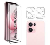 zZjoOoj Pellicola protettiva per Schermo Compatibile con OPPO Reno 13 Pro 5G per Vetro Temperato, 2 Pellicole Protettive + 2 Pellicole Protettive per Fotocamera, Pellicola Protettiva HD con Durezza 9H