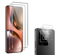 zZjoOoj Pellicola Vetro Temperato per Realme GT 7/ GT 7T e Protezione Lente Fotocamera, Durezza 9H Schermo Protettiva Film [2+2 Pezzi], Anti Graffi Niente Bolle