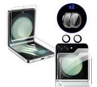 zZjoOoj TPU Pellicola Protettiva per Samsung Galaxy Z Flip 6/ Galaxy Z Flip 7 FE [2 Pezzi] e Vetro Temperato Schermo Esterno e Vetro Temperato Fotocamera, Protezione Schermo per Galaxy Z Flip 6