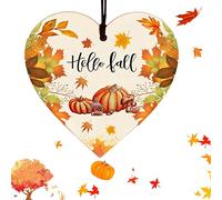 ZZLBZN Hello Fall Autumn Sign, Hello Autumn Decorations Home, Hello Fall Sign con motivi di foglie autunnali, zucche, ecc., Cartello Hello Autumn Sign, ideale per Ringraziamento, autunno e Halloween