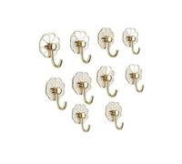 ZZlei2yu-12 Appendiabiti da Parete Ganci appendiabiti in metallo senza foro, multiuso, da parete, for chiavi, asciugamani, borse, tazze, cappelli, confezione da 10 Ganci Appendiabiti(Gold)