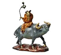 ZZlei2yu-12 Ornamento colorato Pastorello Che cavalca Un Toro Ornamenti Cinesi in Rame Rustico in Ottone Home Living Room Studio Decorazioni Apertura Housewarming